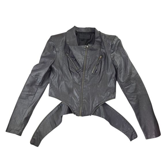 BlankNYC | Grey, Faux Leather, Moto Jacket | Size Medium - Picture 6 of 8